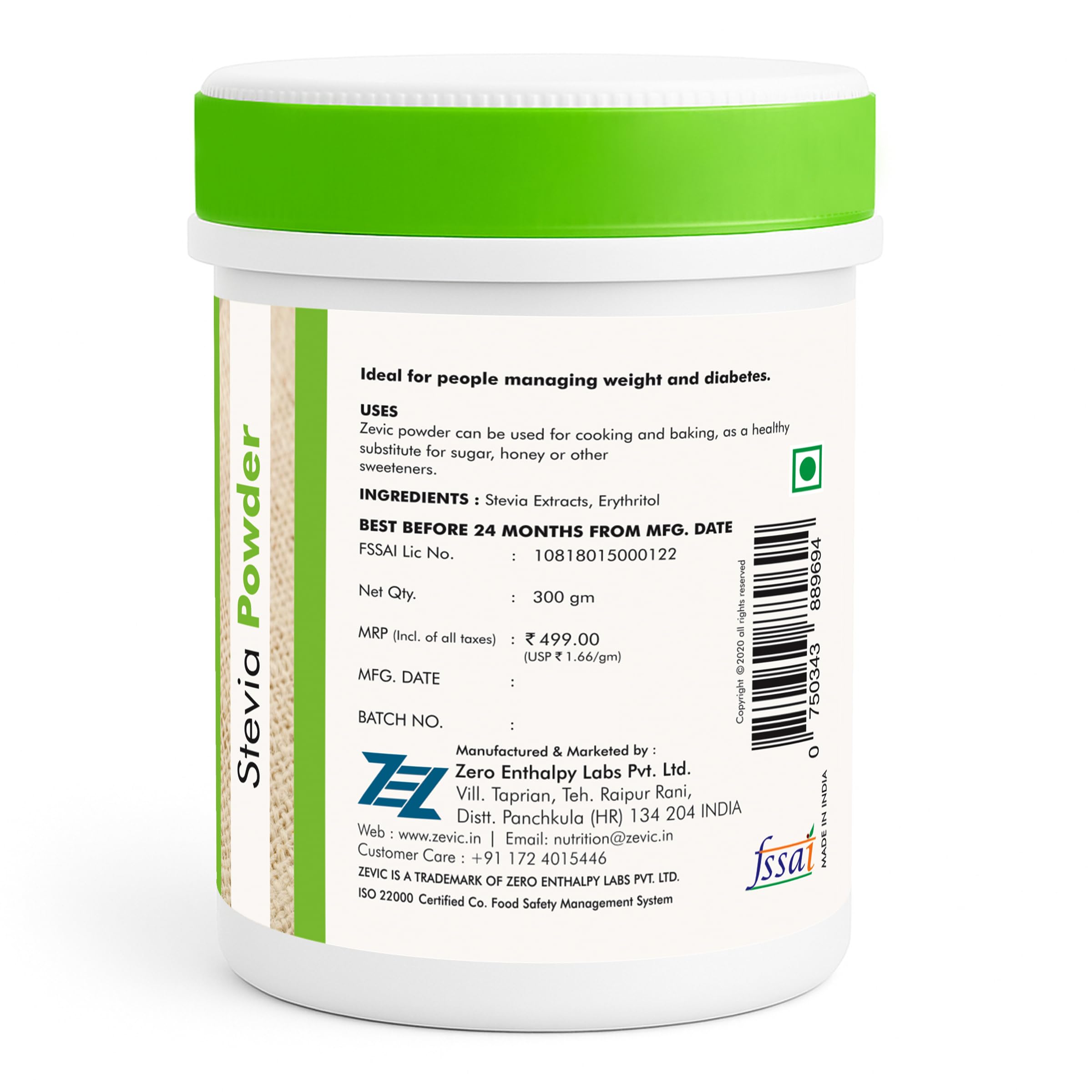 Zevic Stevia Sugar Free | Zero Calories Stevia | Vegan & Keto